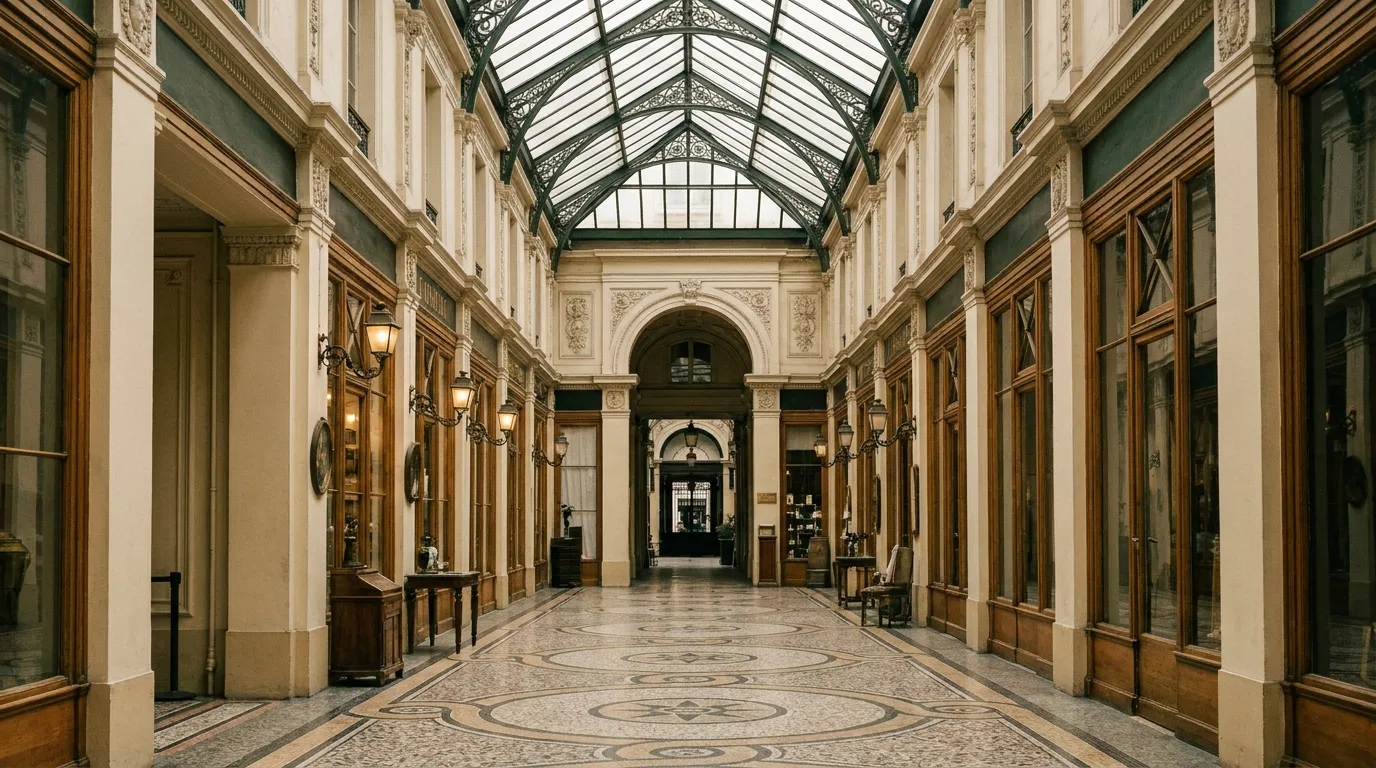 Galerie Vivienne — mosaïques et verrière